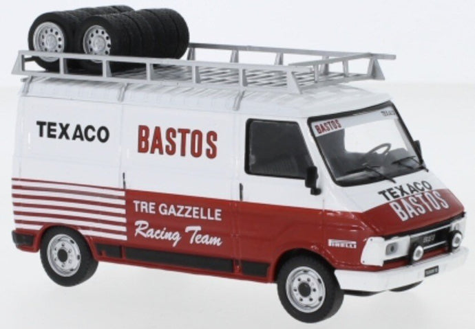 FIAT 242 VAN TEAM TRE GAZZELLE BASTOS TEXACO RALLY ASSISTANCE 1984 WHITE RED 1:43