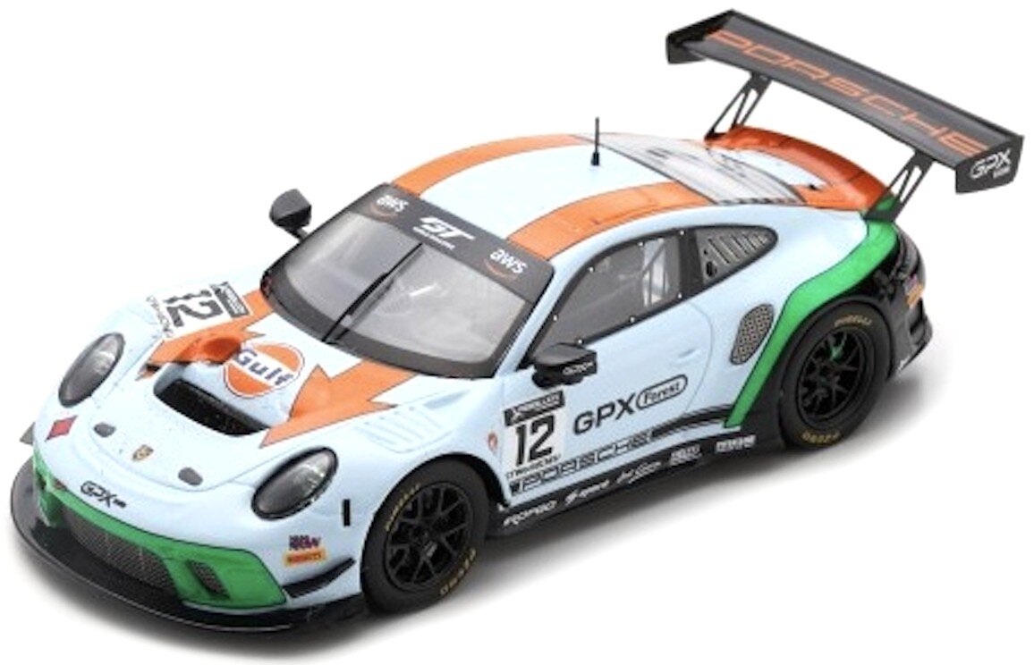 Porsche GT3 R GPX RACING #12 'THE DIAMOND' lys blå/orange 1:43