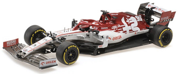 ALFA ROMEO F1 C39 TEAM RACING ORLEN N 99 AUSTRIAN GP 2020 ANTONIO GIOVINAZZI WHITE RED MET 1:18