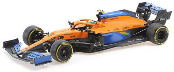 McLAREN F1 MCL35 RENAULT TEAM MCLAREN N 4 3rd AUSTRIAN GP 2020 LANDO NORRIS ORANGE BLUE 1:18