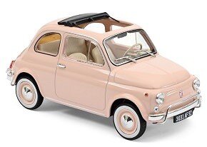 FIAT 500 L 1968 PINK WITH SPECIAL BIRTH PACK 1:18