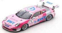 Porsche 911 GT3 CUP #1 MICHAEL AMMERMULLER PORSCHE CARRERA SUPERCUP CHAMPION 2019 lyserød/blå/hvid 1:43