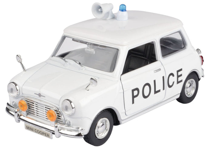 Morris MINI COOPER - Police Car hvid 1:18