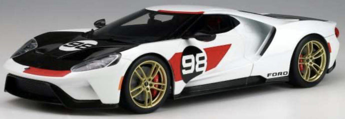 FORD USA GT N 98 2021 - TRIBUTE 24h DAYTONA K.MILES L.RUBY 1966 WHITE CARBON RED 1:18