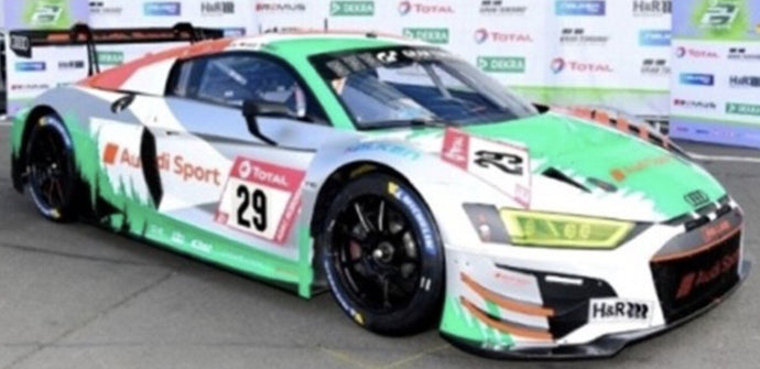 Audi R8 LMS GT3 #29 DRUDI/MIES/RAST/VAN DER LINDE th 24H NURBURGRING 2020 hvid/grøn/grå 1:43