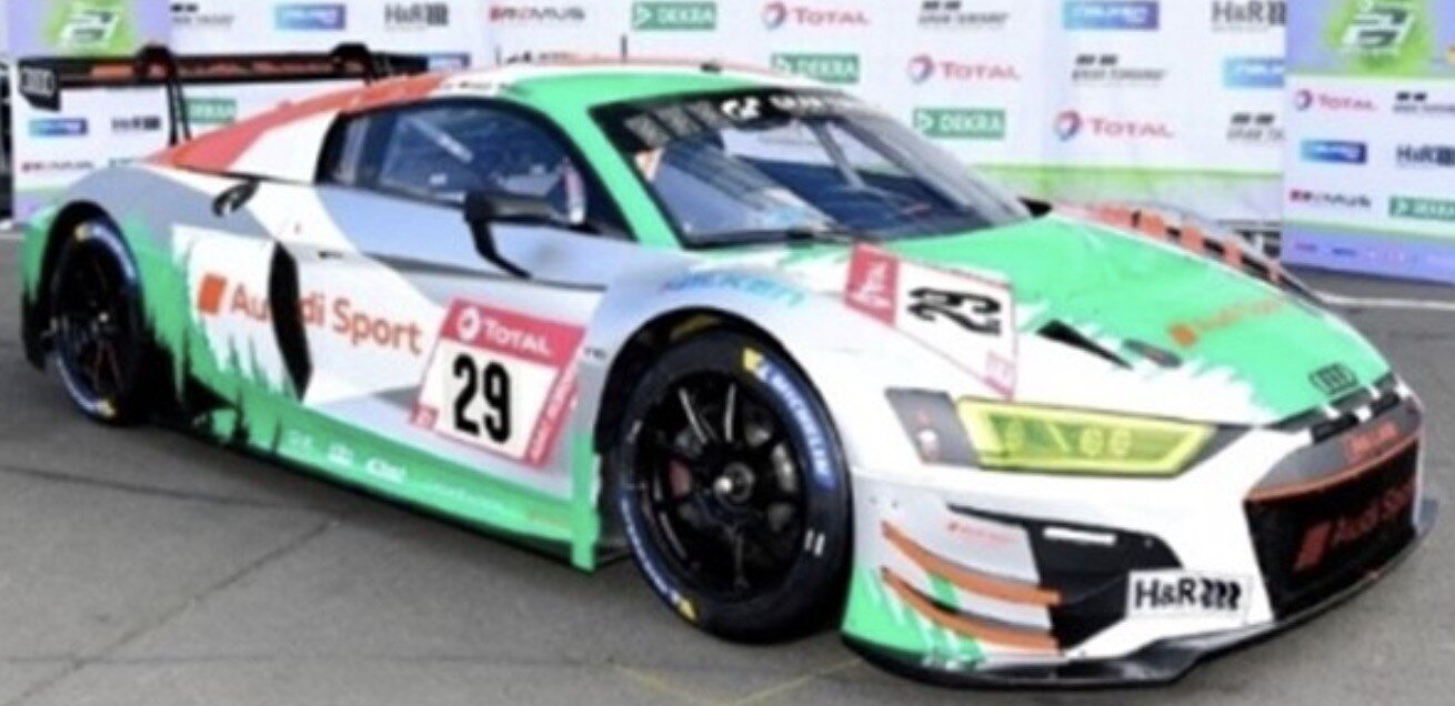 Audi R8 LMS GT3 #29 DRUDI/MIES/RAST/VAN DER LINDE th 24H NURBURGRING 2020 hvid/grøn/grå 1:43