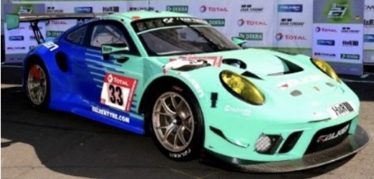 Porsche 911 GT3 R #33 BACHLER/MULLER/ENGELHART/WERNER 24H NURBURGRING 2020 turkis/blå 1:43