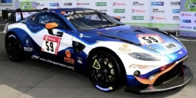 Aston Martin VANTAGE AMR GT4 #59 WEST/GAADWIN/TURNER/ADAM 24H NURBURGRING 2020 blå/hvid 1:43