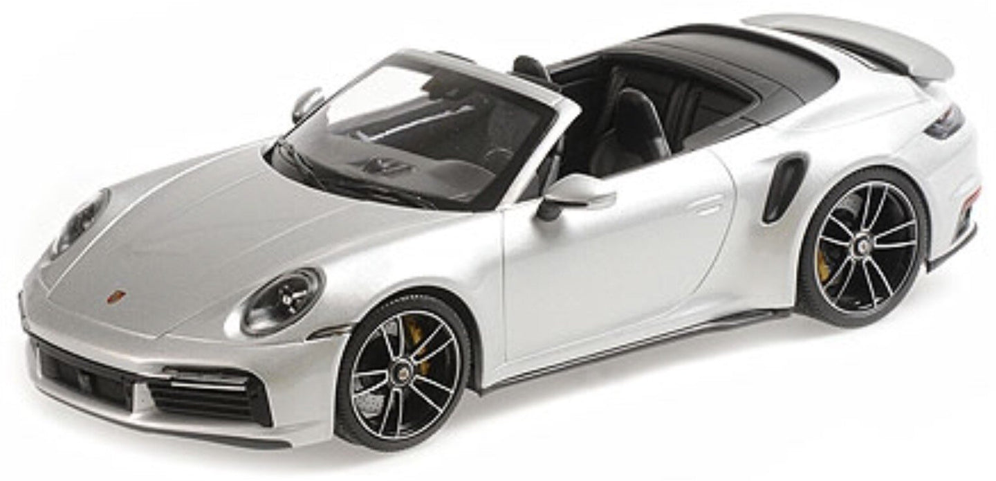 PORSCHE 911 992 TURBO S CABRIOLET OPEN 2020 SILVER 1:18