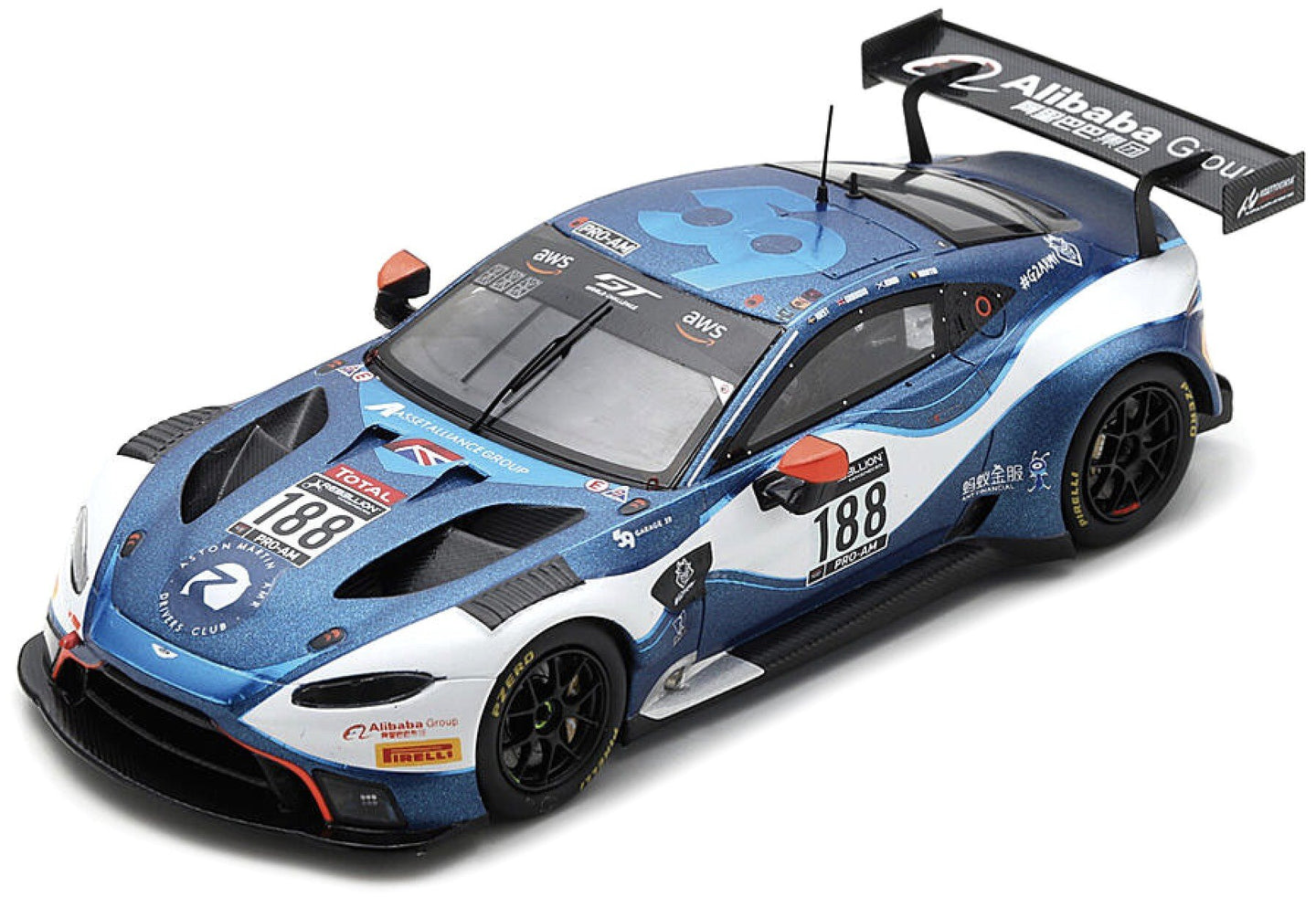 Aston Martin VANTAGE AMR GT3 #188 WEST/GOODWIN/ADAM/MARTIN 24H SPA 2020 blå/hvid 1:43