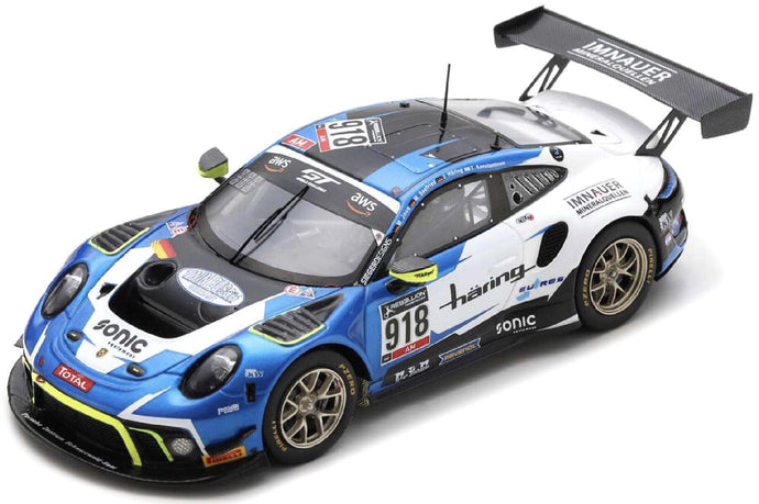 Porsche 911 GT3 R #918 HARING/KONSTANTUNOU/JOOS/SEEFRIED 24H SPA 2020 blå/hvid/sort 1:43