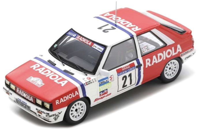 Renault 11 TURBO #21 ROUBY/MARTIN TOUR DE CORSE 1987 rød/hvid/blå 1:43
