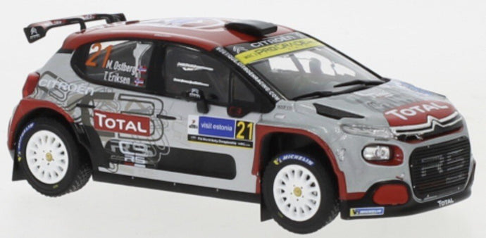 CITROEN C3 R5 N 21 RALLY ESTONIA 2020 M.OSTBERG - T.ERIKSEN GREY RED BLACK 1:43