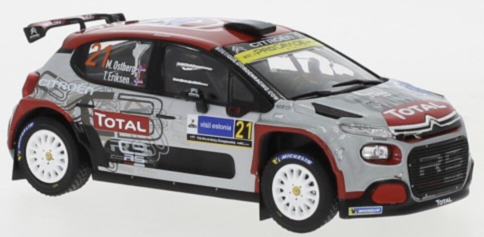 CITROEN C3 R5 N 21 RALLY ESTONIA 2020 M.OSTBERG - T.ERIKSEN GREY RED BLACK 1:43