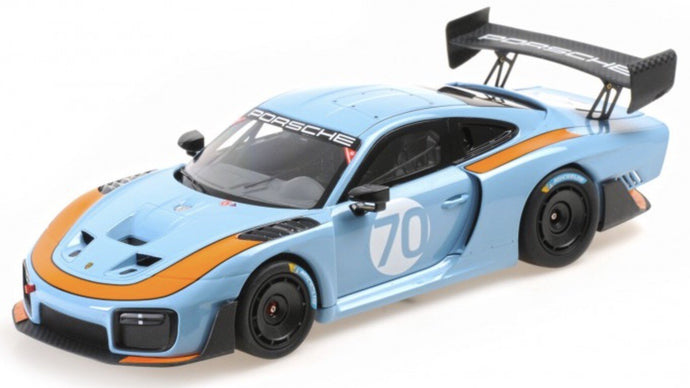 PORSCHE 935/19 N 70 GULF - BASE 911 991-2 GT2 RS 2018 LIGHT BLUE ORANGE 1:18