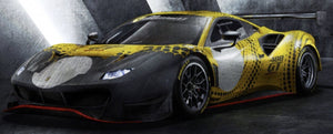 FERRARI 488 GT MODIFICATA CLUB COMPETIZIONI GT 2020 WITH SHOWCASE YELLOW GLOSS GREY 1:18