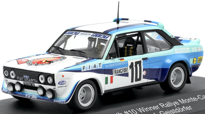 FIAT 131 ABARTH TEAM FIAT ITALIA N 10 WINNER RALLY MONTECARLO 1980 W.ROHRL - C.GEISTDORFER WHITE 2 TONE BLUE 1:43