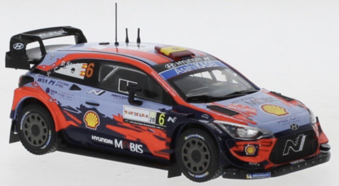Hyundai i2 COUPE #6 SORDO/DEL BARRIO WRC RALLY SARDINIEN 2020 blå/rød 1:43