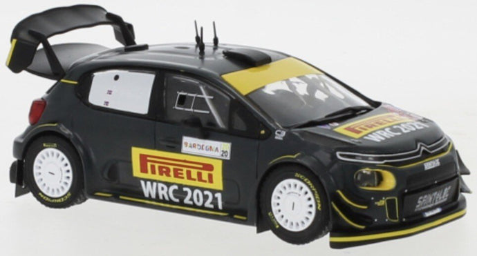 Citroen C3 #21 SOLBERG/MIKKELSEN WRC RALLY SARDINIEN 2020 mørk grå/gul 1:43