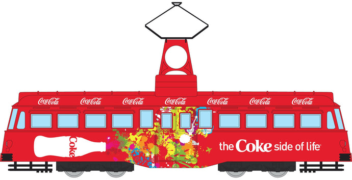 BLACKPOOL DECKER SINGLE TRAM AUTOBUS COCA-COLA COKE SIDE OF THE LIFE 1937 RED WHITE 1:76