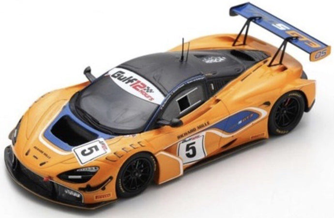 Mclaren 720S GT3 #5 BARNICOAT/PARENTE/VAN GISBERGEN 8th GULF 12H 2018 orange/blå/sort 1:43