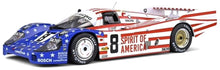 Indlæs billede til gallerivisning PORSCHE 956 2.6L TURBO TEAM JOEST RACING N 8 3rd 24h LE MANS 1986 G.FOLLMER - J.MORTON - K.MILLER WHITE RED BLUE 1:18