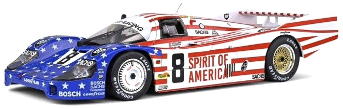 PORSCHE 956 2.6L TURBO TEAM JOEST RACING N 8 3rd 24h LE MANS 1986 G.FOLLMER - J.MORTON - K.MILLER WHITE RED BLUE 1:18