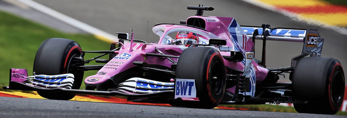 BWT Racing POINT RP20 #11 SERGIO PEREZ BELGIAN GP 2020 lyserød/hvid/blå 1:43