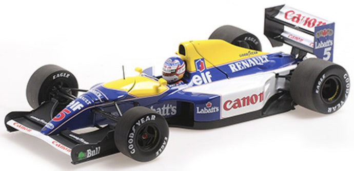 WILLIAMS F1 FW14B RENAULT N 5 WORLD CHAMPION SEASON 1992 NIGEL MANSELL BLUE YELLOW WHITE 1:18