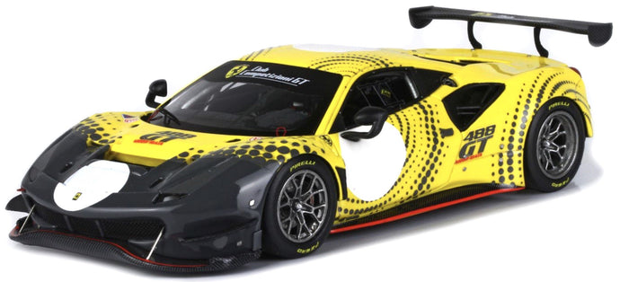 Ferrari 488 MODIFICATA Limited Edition 188 pcs gul/sort/hvid 1:43