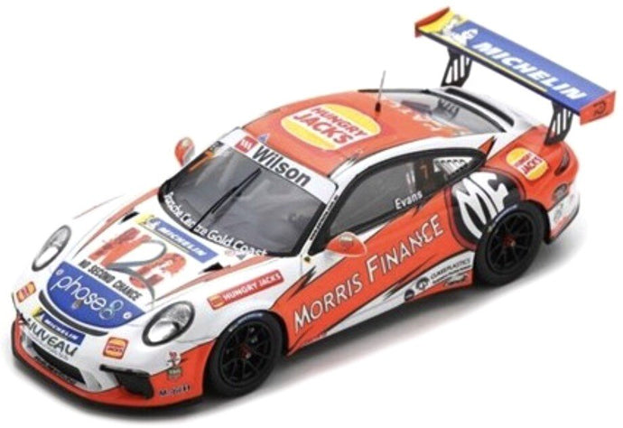 Porsche 911 GT3 CUP #7 JAXON EVANS PORSCHE CARRERA CUP AUSTRALIA CHAMPION 2018 rød/hvid/blå 1:43