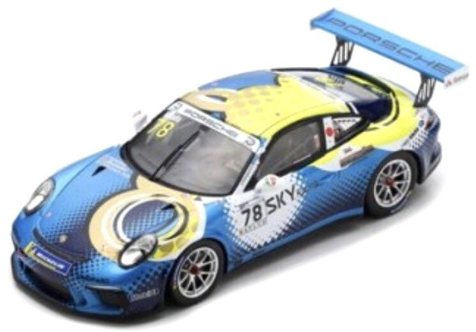 Porsche 911 GT3 CUP #78 TSUBASA KONDO PORSCHE CARRERA CUP JAPAN CHAMPION 2018 blå/gul/hvid 1:43