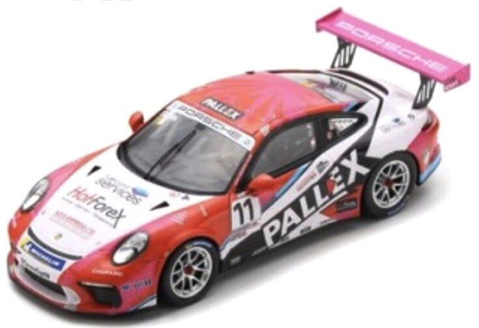 Porsche 911 GT3 CUP #11 TIO ELLINAS PORSCHE CARRERA CUP BRITISH CHAMPION 2018 lyserød/hvid 1:43
