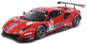 FERRARI 488 GTE EVO 3.9L TURBO V8 TEAM RISI N 82 LMGTE PRO CLASS 24h LE MANS 2020 S.BOURDAIS - J.GOUNON - O.PLA RED 1:43