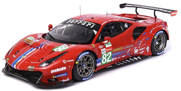 FERRARI 488 GTE EVO 3.9L TURBO V8 TEAM RISI N 82 LMGTE PRO CLASS 24h LE MANS 2020 S.BOURDAIS - J.GOUNON - O.PLA RED 1:43