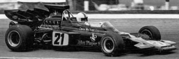Lotus 72D F1 #21 D. WALKER GP SPAIN 1972 sort/guld 1:18