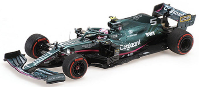 ASTON MARTIN F1 AMR21 MERCEDES M12 EQ POWER+ TEAM COGNIZANT FORMULA ONE N 5 2nd AZERBAIJAN GP 2021 SEBASTIAN VETTEL GREEN 1:43