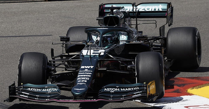 ASTON MARTIN F1 AMR21 MERCEDES M12 EQ POWER+ TEAM COGNIZANT FORMULA ONE N 18 MONACO GP 2021 LANCE STROLL GREEN 1:43