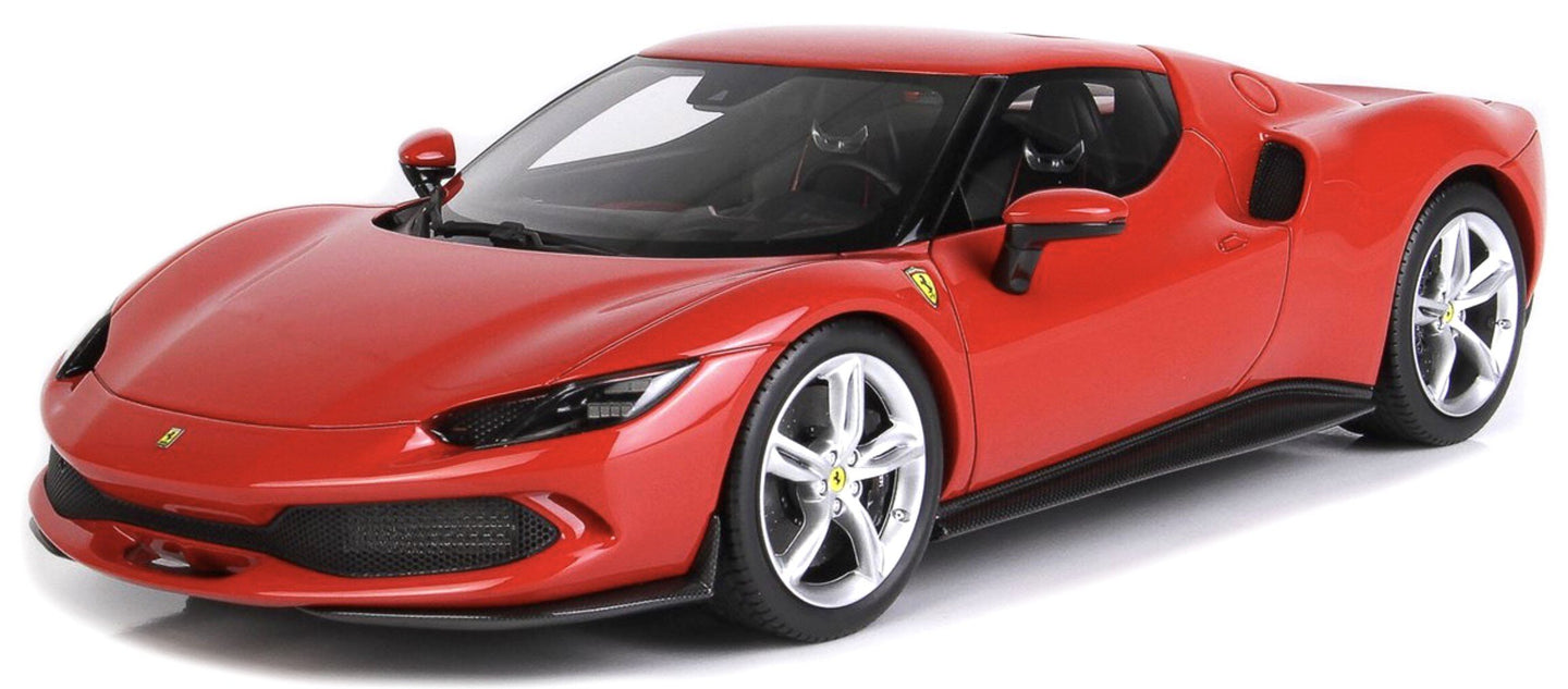 FERRARI 296 GTB HYBRID 830HP V6 2021 WITH SHOWCASE ROSSO CORSA 322 - RED 1:18
