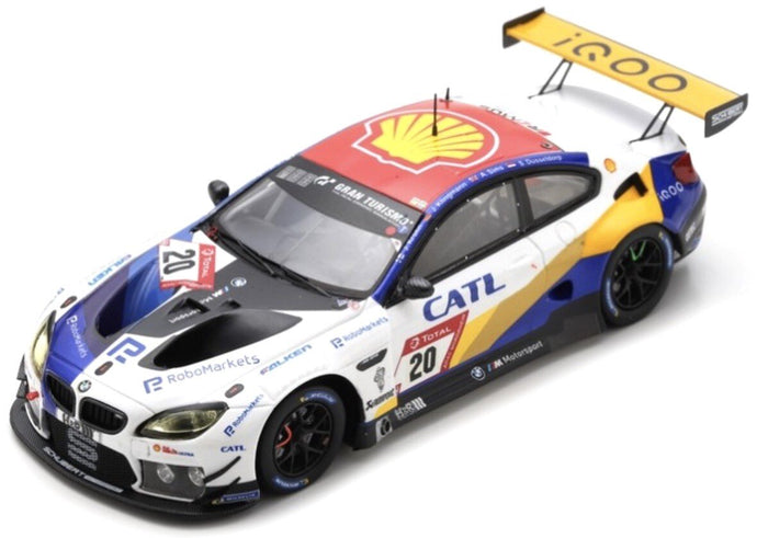 BMW M6 GT3 #20 KROHN/KLINGMANN/SIMS/DUSSELDORP 24H NURBURGRING 2021 hvid/blå/orange 1:43
