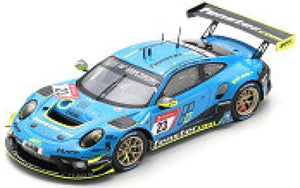 Porsche 911 GT3 R #23 AUST/MENZEL/SEEFRIED 24H NURBURGRING 2021 blå/gul 1:43