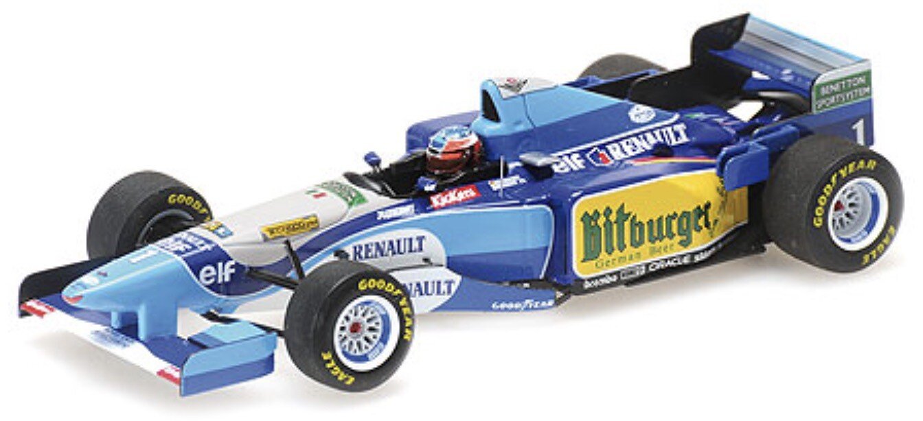 BENETTON F1 B195 TEAM MILD SEVEN RENAULT N 1 WORLD CHAMPION WINNER PACIFIC GP 1995 MICHAEL SCHUMACHER BLUE YELLOW 1:43