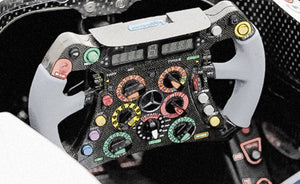 ACCESSORIES STEERING WHEEL - VOLANTE F1 MERCEDES GP MGPW03 PETRONAS SEASON 2012 MICHAEL SCHUMACHER BLACK SILVER 1:2