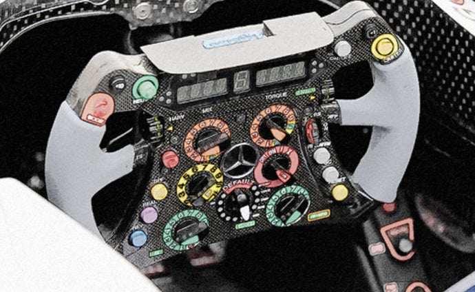 ACCESSORIES STEERING WHEEL - VOLANTE F1 MERCEDES GP MGPW03 PETRONAS SEASON 2012 MICHAEL SCHUMACHER BLACK SILVER 1:2