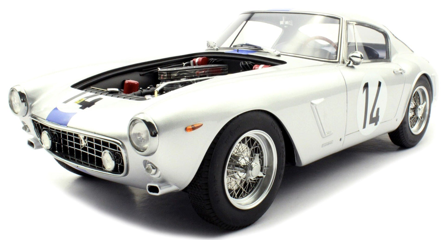 FERRARI 250GT SWB 3.0L V12 TEAM NOBLET N 14 3rd 24h LE MANS 1961 P.NOBLET - J.GUICHET SILVER BLUE 1:12