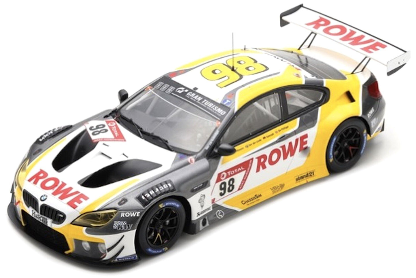 BMW M6 GT3 #98 DE PHILLIPPI/TOMCZYK/VAN DER LINDE/WITTMANN 2nd 24H NURBURGRING 2021 hvid/gul/grå 1:18