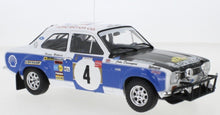 Indlæs billede til gallerivisning Ford ESCORT MKI RS 1600 #4 MIKKOLA/DASVENPORT SAFARI RALLY 1973 hvid/blå/sort 1:18