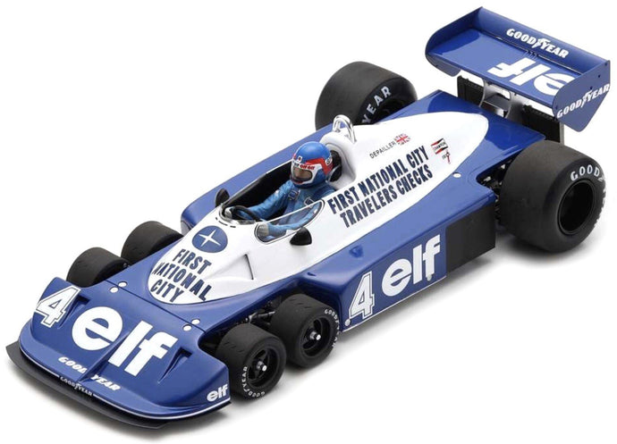 Tyrrel P34 #4 PATRICK DEPAILLER 3rd SOUTH AFRICAN GP 1977 blå/hvid 1:18
