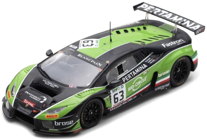 Lamborghini HURACAN GT3 #63 BORTOLOTTI/ENGELHART/CALDARELLI 24H SPA 2017 grøn/sort 1:43