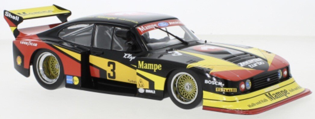 FORD ENGLAND CAPRI TURBO Gr.5 TEAM MAMPE N 3 DRM NORISRING 1979 H.HEYER BLACK YELLOW RED 1:18